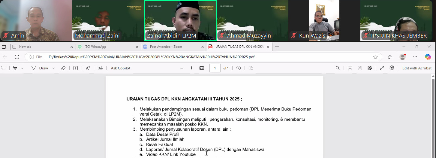 Rapat Koordinasi DPL KKN Tahun 2025 Digelar Secara Daring